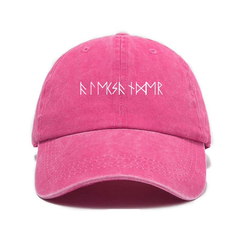 Distressed Printed Baseball Cap Adult Hot Selling Trendy Printed Vintage Distressed All-Match Men Women Water Wash Baseball Cap Outdoor Sunshade Cap