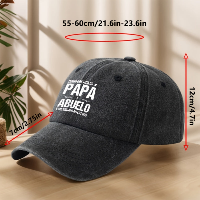 Unisex Baseball Cap with Adjustable Duckbill - Breathable All-Season Outdoor Hat, 21.65-24.41inch Headband, //Navy, Lightweight & Comfortable for Men & Women, Casual Sports Travel Hat, Spanish Text Design