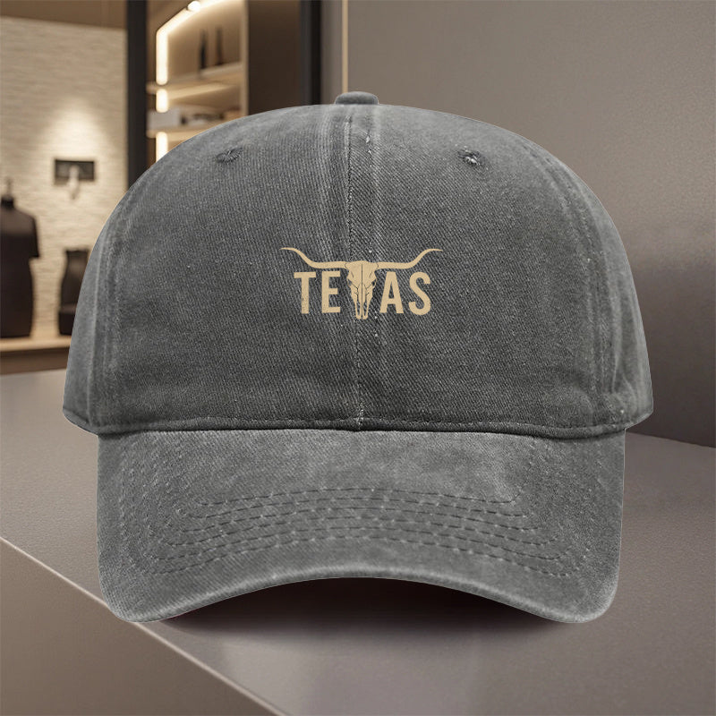 1pc Texas Longhorn Bull & TEXAS Lettering Adjustable Snapback Cap - Lightweight Polyester Trucker Hat for Men & Women, All-Season Outdoor, Camping, Golf, Fishing, Motorcycle, Running - Unisex Cowboy Hat for & Texas Pride, Hand Washable, Breathable Mesh Ba