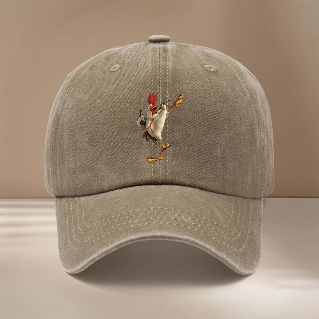 This Is a Stylish And Lightweight Baseball Cap Featuring a Rock Rooster Design, Adjustable in Size, Suitable for Both Men And Women. It'S a Trendy And Comfortable Duckbill Cap Perfect for Outdoor Sports, Gatherings