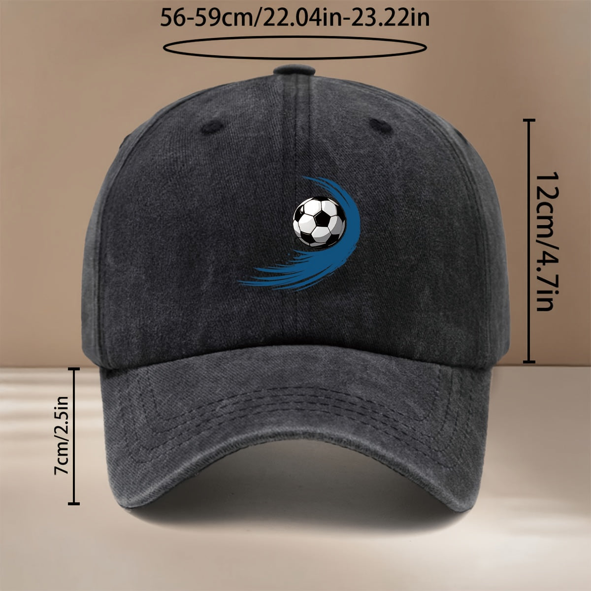 This Is a Baseball Cap with a Football Pattern Featuring Blue Swirling Lines. It's a Unisex, Adjustable-size Casual Hat Suitable for All Seasons. The Trendy, Lightweight Snapback Is Perfect for Outdoor Sports, Gatherings, Camping, and as a  Fashion