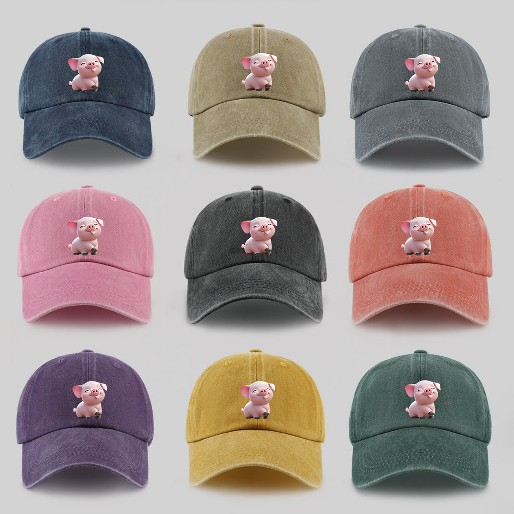1pc Cute Tender Pink Pig Print Casual Baseball Cap, Lightweight, Comfortable, And Breathable, Adjustable Size, Perfect Valentine'S Day Gift for Partners, Unisex Outdoor Wear And Casual Fashion Accessory, Ideal for Parents' Beach Vacation Sun Hat