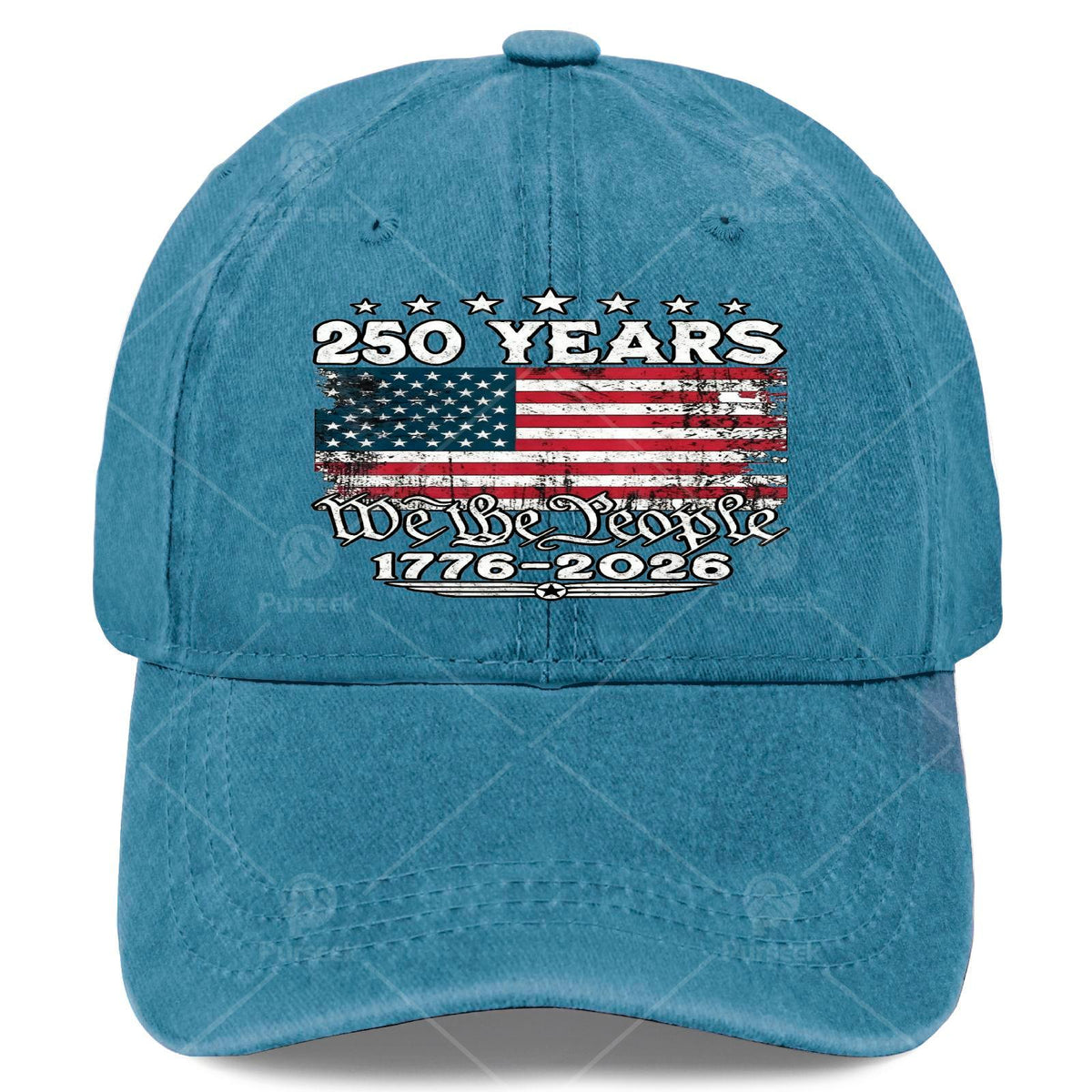 4th of July American Flag Vintage 250 Years 1776 2026 Baseball Hat Unisex
