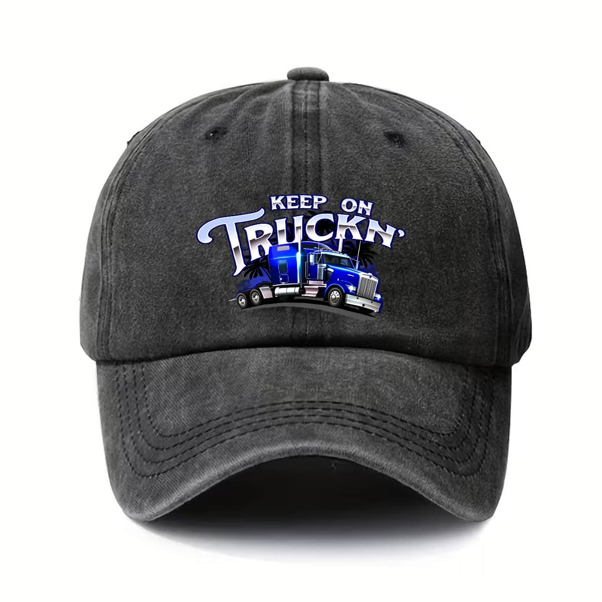 Keep on Truckin' - Semi-Trailer Truck Driver, Truck Driver, Truck Mechanic Baseball Cap, Couple'S Women'S Y2K Snapback Hat