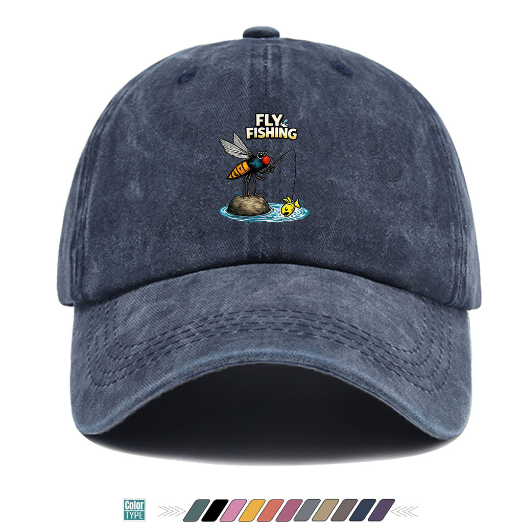 1pc Fun Insect Fishing Print Baseball Cap, Trendy Cartoon Pattern, Comfortable and Breathable Sun Hat, Stylish and  Unisex Design, Adjustable Size, Casual Streetwear Hat, Outdoor Fishing Hat, Travel and Vacation Hat, Versatile for Daily Outings