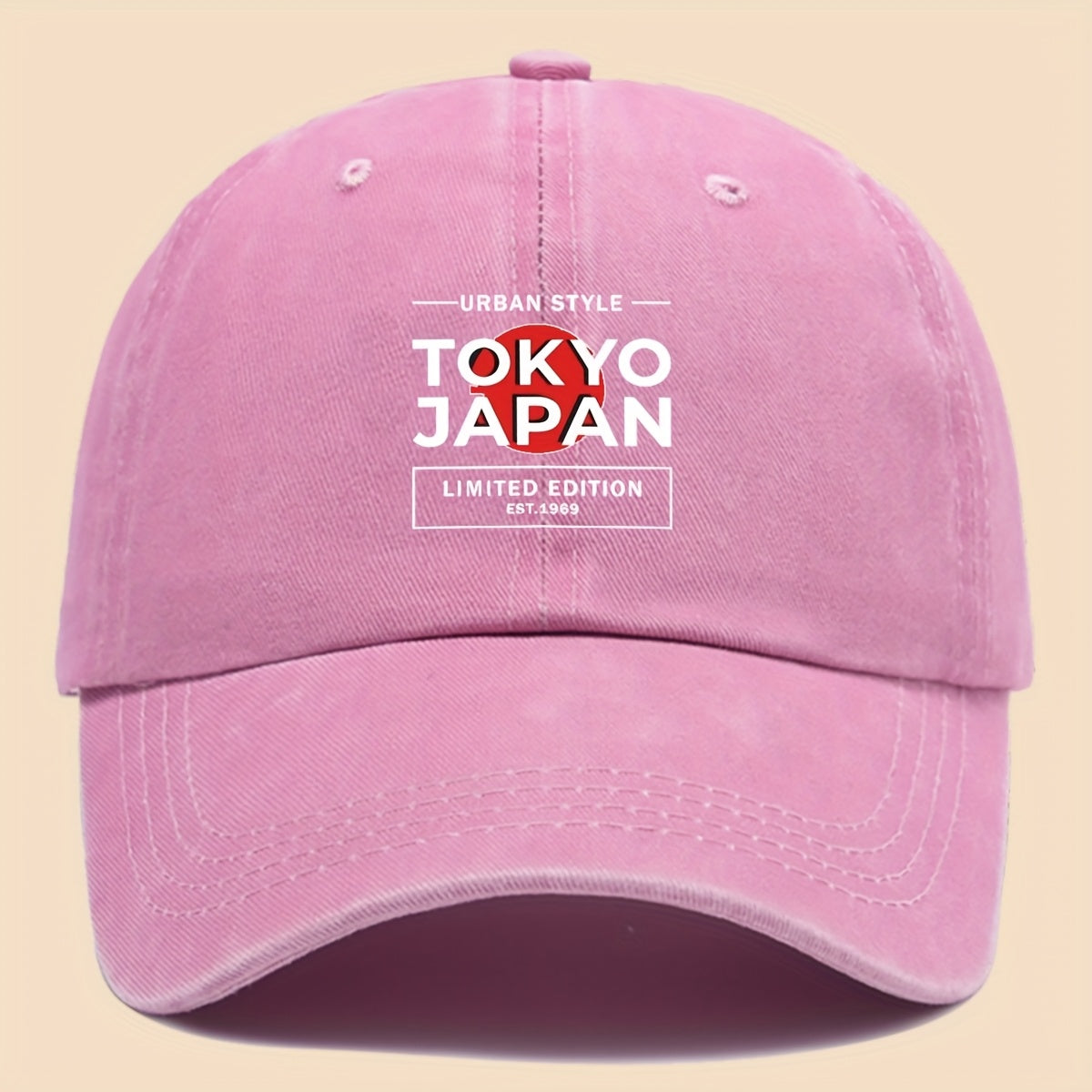 1pc Tokyo Japan City Style Printed Baseball Cap, Unisex, Printed Design, Solid Color Minimalist Vintage Curved Brim Dad Hat, Adjustable Size, All-Season Sun Hat, Suitable for Cycling, Fishing, Hunting, Teen Couple Skateboard Cap, Ideal Gift