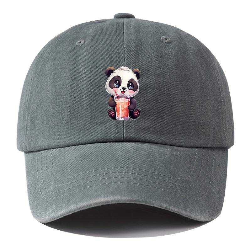 Unisex Adjustable Vintage Washed Baseball Cap, Animal Print, Button Design, Lightweight Polyester, All-Season Casual Outdoor Party Hip-Hop Hat, Animal Theme, Woven, Suitable for Boys - Ramadan Edition