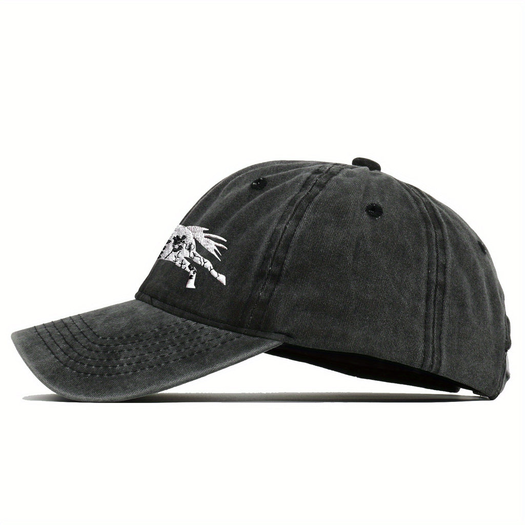 Unisex Adjustable Baseball Cap with Retro Running Horse Design, a Summer Must-Have