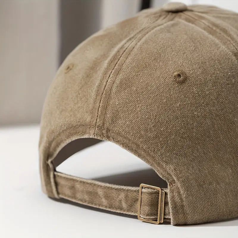 Men's & Women's Adjustable Vintage Washed Trucker Hat - Curved Brim Snapback Cap with Buckle Closure, Machine Washable Outdoor Hip-Hop Cap Suitable for Running, Casual Wear, Gym, - Unisex Washed Cap for Trucker Style
