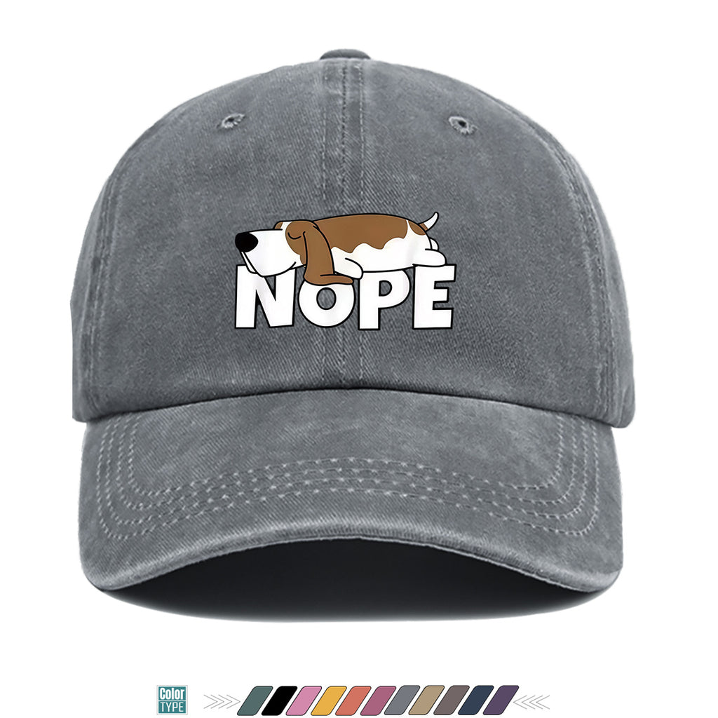 1pc Fun Cartoon Dog "NOPE" Printed Baseball Cap, Comfortable Breathable Sun Hat, Fashionable Individual Aesthetic Unisex Cap, Adjustable Size Casual Street Hat, Outdoor Sunshade Hat Suitable for Daily Commuting, Shopping, Parties, Travel, Sports