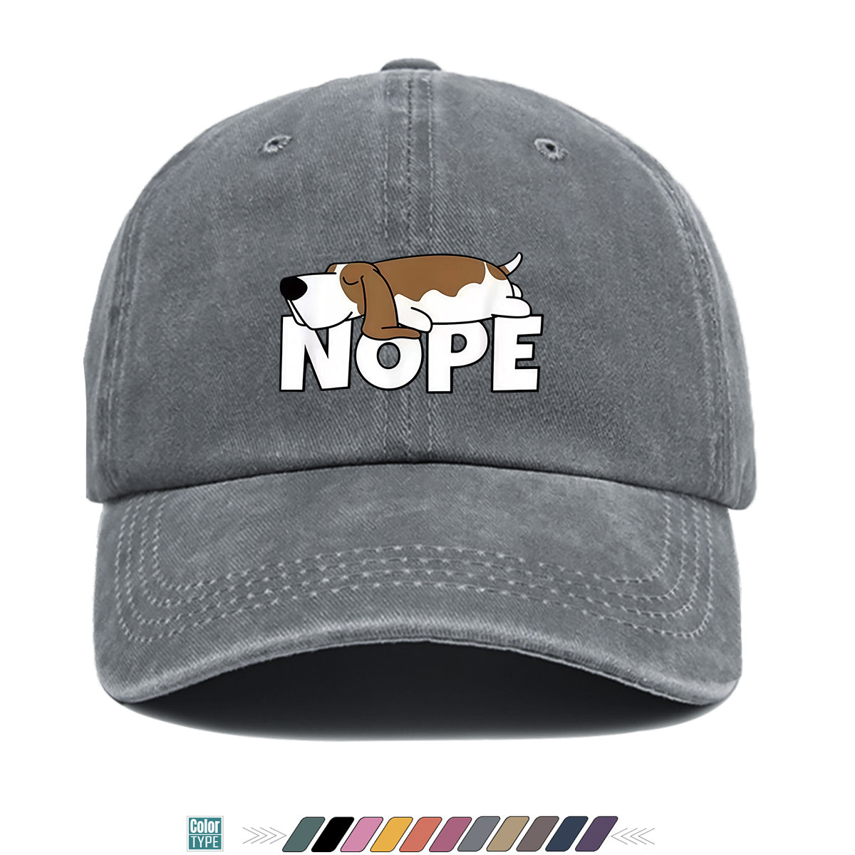 1pc Fun Cartoon Dog "NOPE" Printed Baseball Cap, Comfortable Breathable Sun Hat, Fashionable Individual Aesthetic Unisex Cap, Adjustable Size Casual Street Hat, Outdoor Sunshade Hat Suitable for Daily Commuting, Shopping, Parties, Travel, Sports