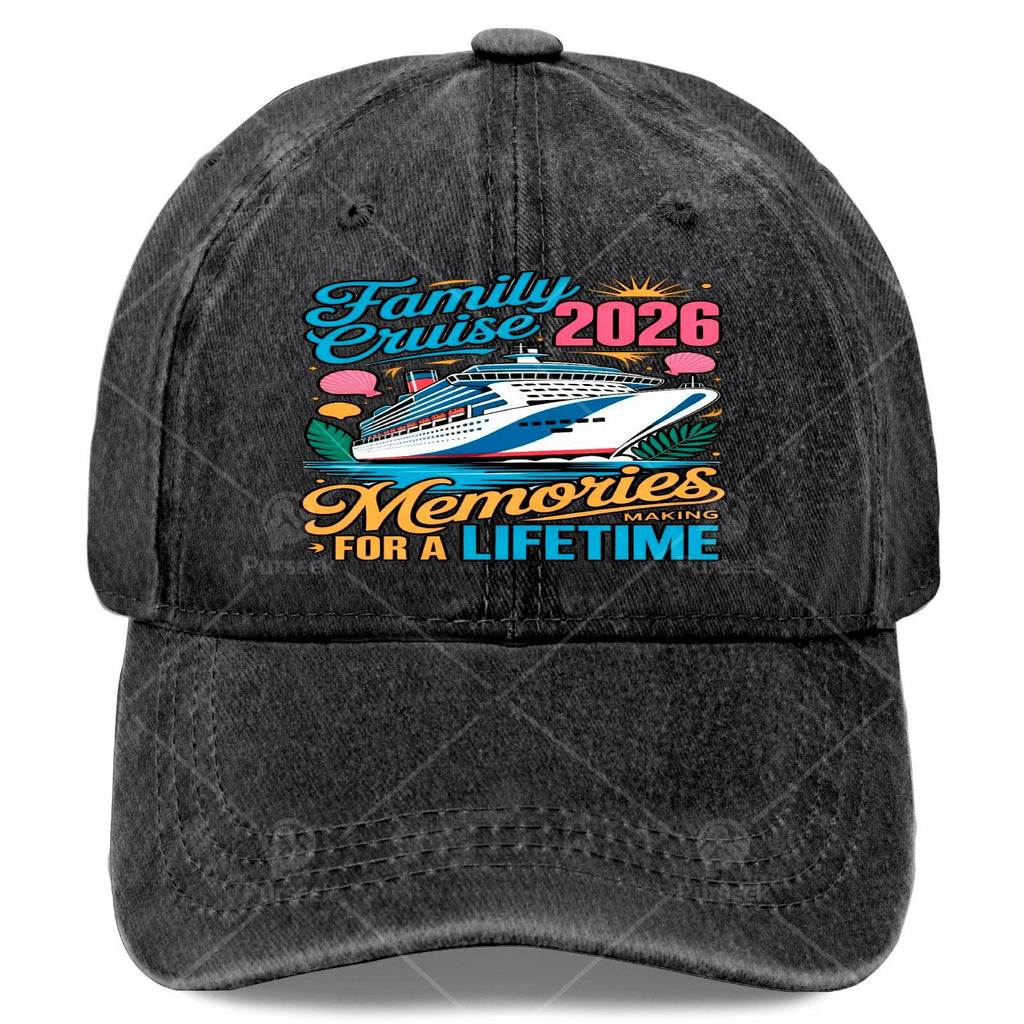 2026 Family Outing Vacation Memories Monochrome Washed Fun Baseball- Unisex