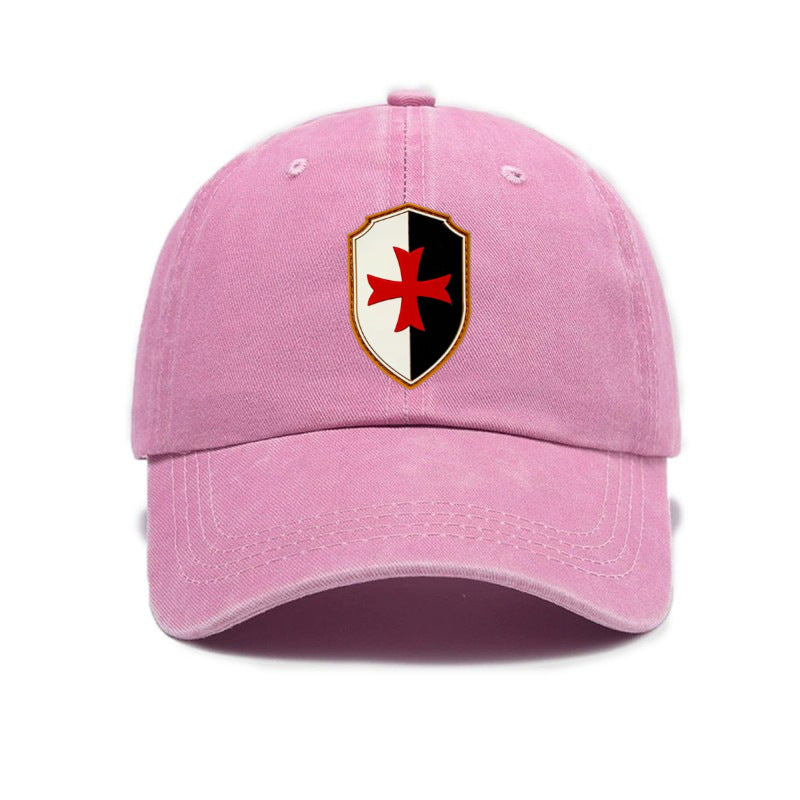 1 Washed Distressed Printed Baseball Cap, Adult Trendy Outdoor Universal Fashion Printed Baseball Cap, Unisex Versatile Washed Distressed Soft Top Sun Baseball Cap