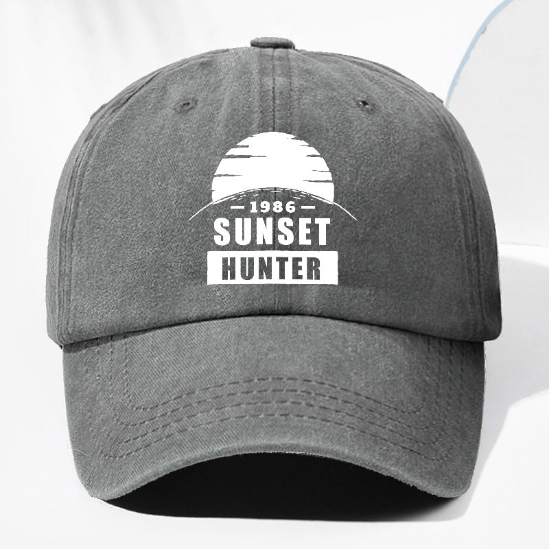 Unisex Sunset SUN SET Printed Washed Vintage Baseball Cap Fashion Men Women Sun Hat Outdoor Cap Adjustable Size Trucker Hat Suitable for All Seasons Daily Wear