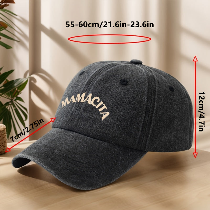 MAMACITA Print Baseball Cap Classic Washed Distressed Vintage Duckbill Hat Soft Comfortable Sweat-Absorbing Breathable Hat Outdoor Leisure Sports Hiking Camping Fishing Hat Individual Street Hip-Hop Hat