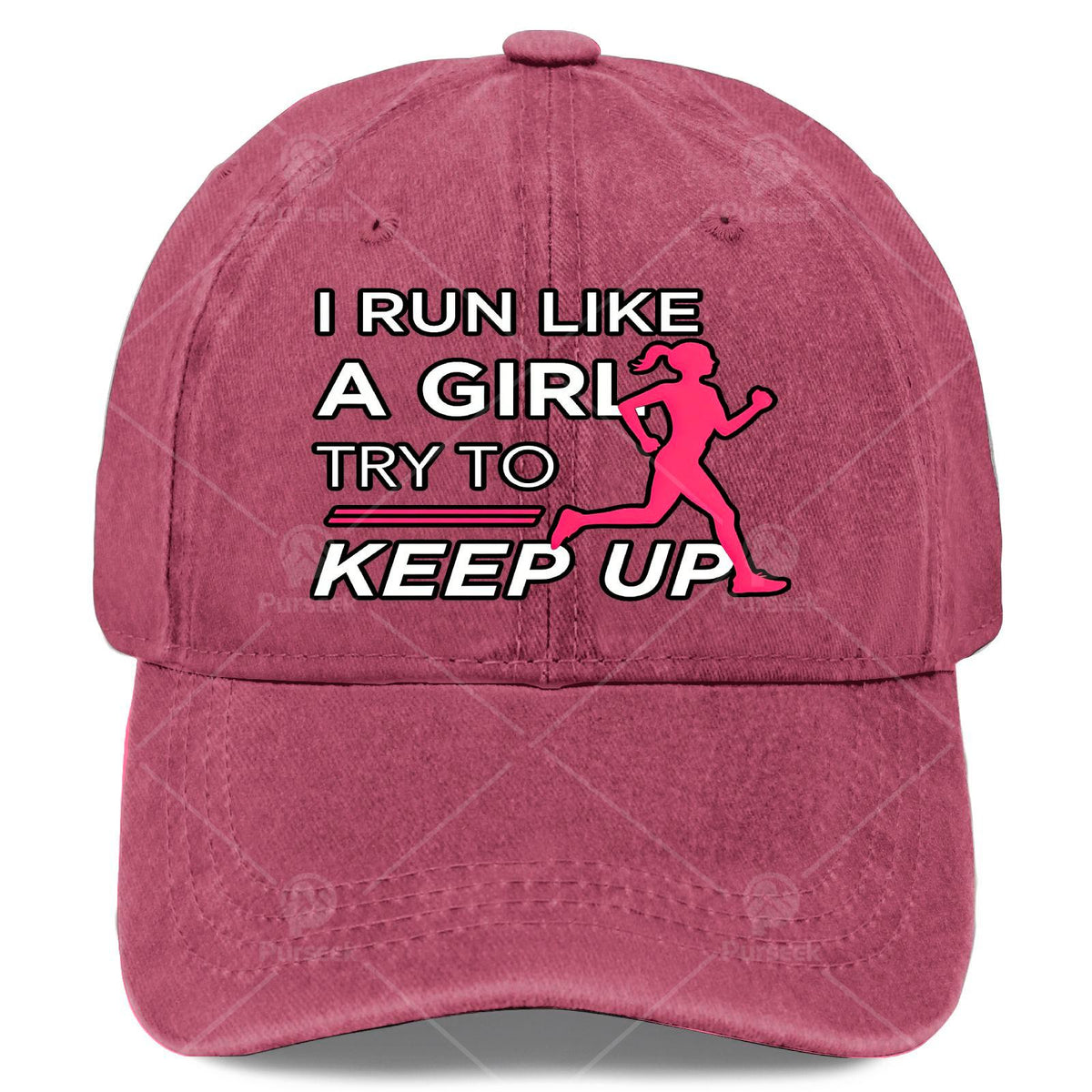 Female Runner I Run Like a Girl Trying to Keep Up with Baseball Cap Unisex Aesthetic