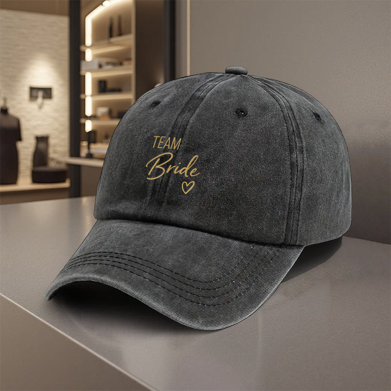 1pc Team Bride Baseball Cap - Adjustable Snapback Closure, Lightweight Polyester Wedding Party Hat for Women, Men, Bridesmaids - Bridal Squad, Wedding Planner, Prom - All-Season Comfort Fit (Hand Washable) - Ideal for Weddings, Sports, Casual Attire - Sty