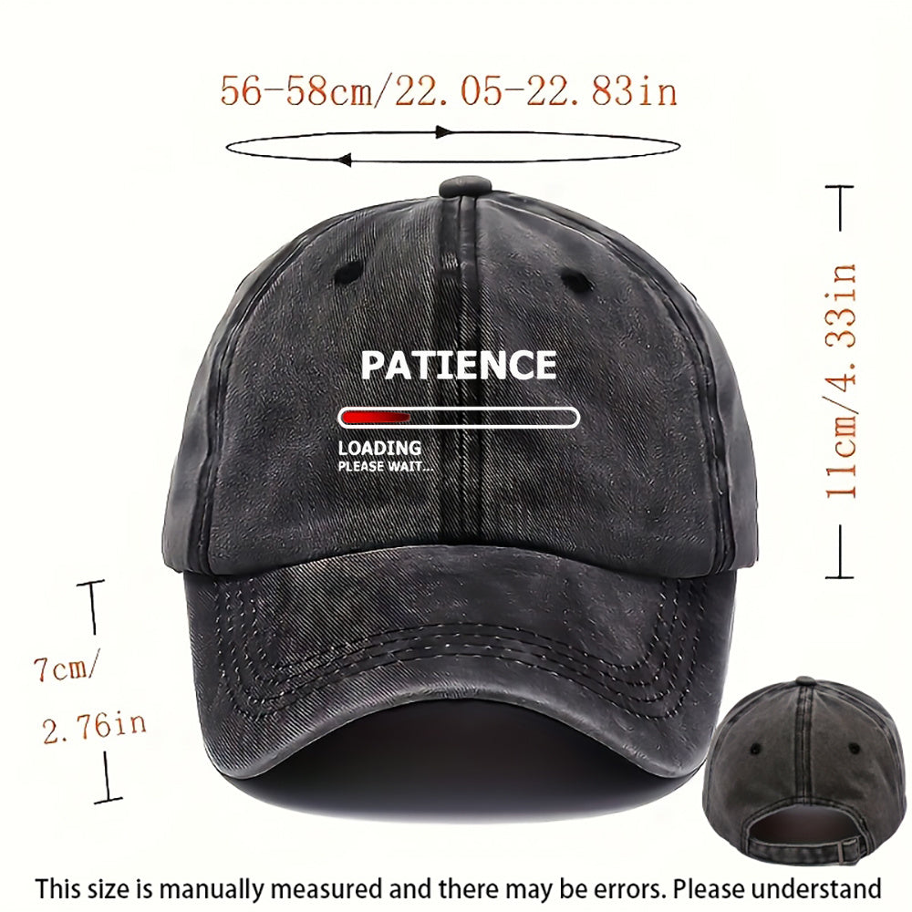 Patient Print Baseball Cap- Soft, Breathable, Adjustable Snapback Cap, Curved Brim, Lightweight, Unisex, Suitable for Casual Outdoor And Formal Occasions, Hand Washable- Ideal Gift, Event Headwear, Fashion Headwear, Fashion Enthusiasts