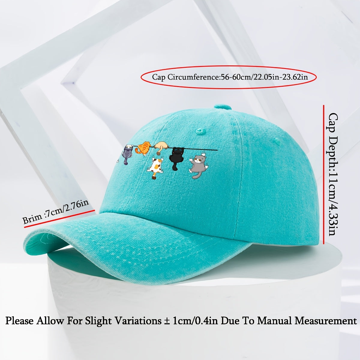 Super Cute Cat-themed Baseball Cap, the Perfect Choice for Street Fashion, with a Fun and Vibrant Design Suitable for Any Season