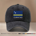 Baseball Cap with CURACAO Text and Flag Pattern, Featuring a Relaxed Fit and Curved Brim. This Trendy Textured Snapback Is a Comfortable, Lightweight, and Casual Unisex Six-panel Hat. It's Also a Hip-hop Style Adjustable Cap with a Simple