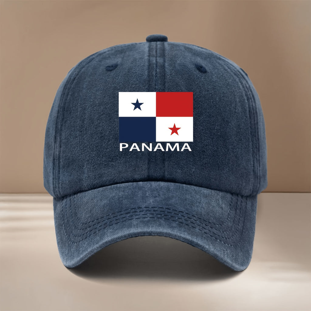 Panama Flag PANAMA Text Pattern Baseball Cap Lightweight Curved Brim Shows Small Face Hip-Hop Hat for Men And Women Duck Tongue Hat Vacation Travel Dinner Camping Matching Comfortable Adjustable Size Curved Brim Hat Easy Fashion Six-Piece Hat Versio