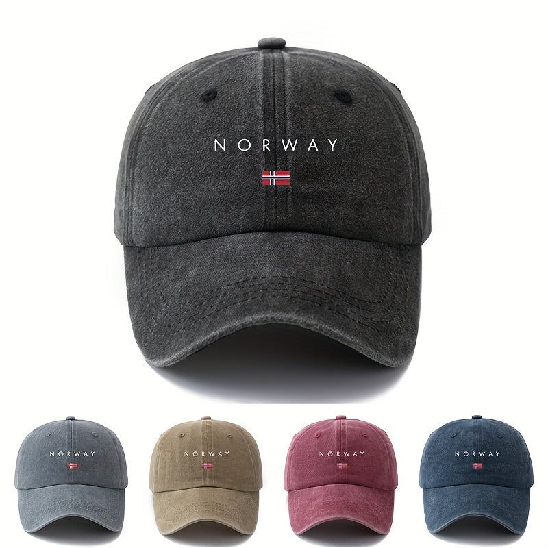 MAKEFGE Unisex Norway Flag Trucker Hat - Norwegian National Colors (White, Red, Blue) with Norway Map Outline & Flag Emblem, Lightweight Washed Cap for Men & Women, Outdoor, Travel, Camping, Casual Wear, Parties - Durable Norwegian Pride