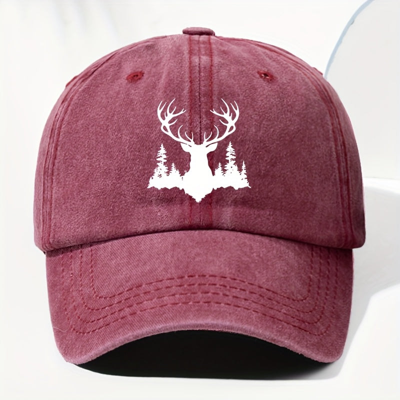 Unisex Animal Print Washed Vintage Baseball Cap, Fashionable Sun Outdoor Hat for Men and Women, Adjustable Trucker Hat Suitable for All Seasons and Daily Wear