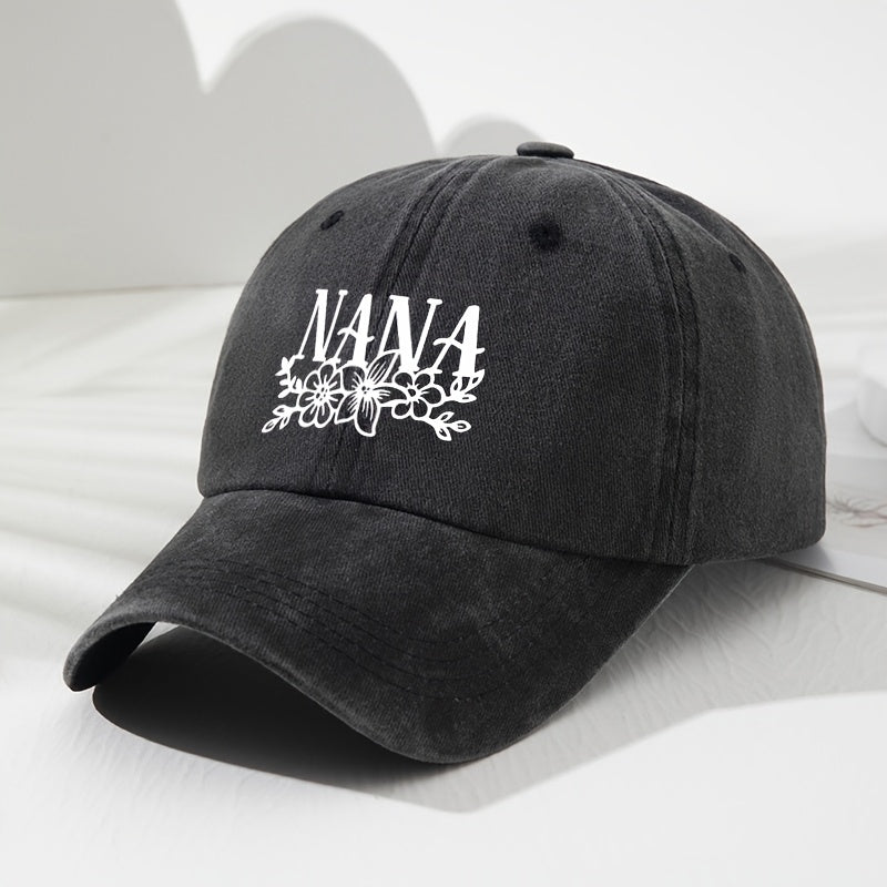 Unisex Trendy NANA Embroidered Baseball Cap Retro Versatile Casual Hat Breathable Comfortable Adjustable Sun Hat Outdoor Sports Fishing Hat Lightweight Easy to Wash