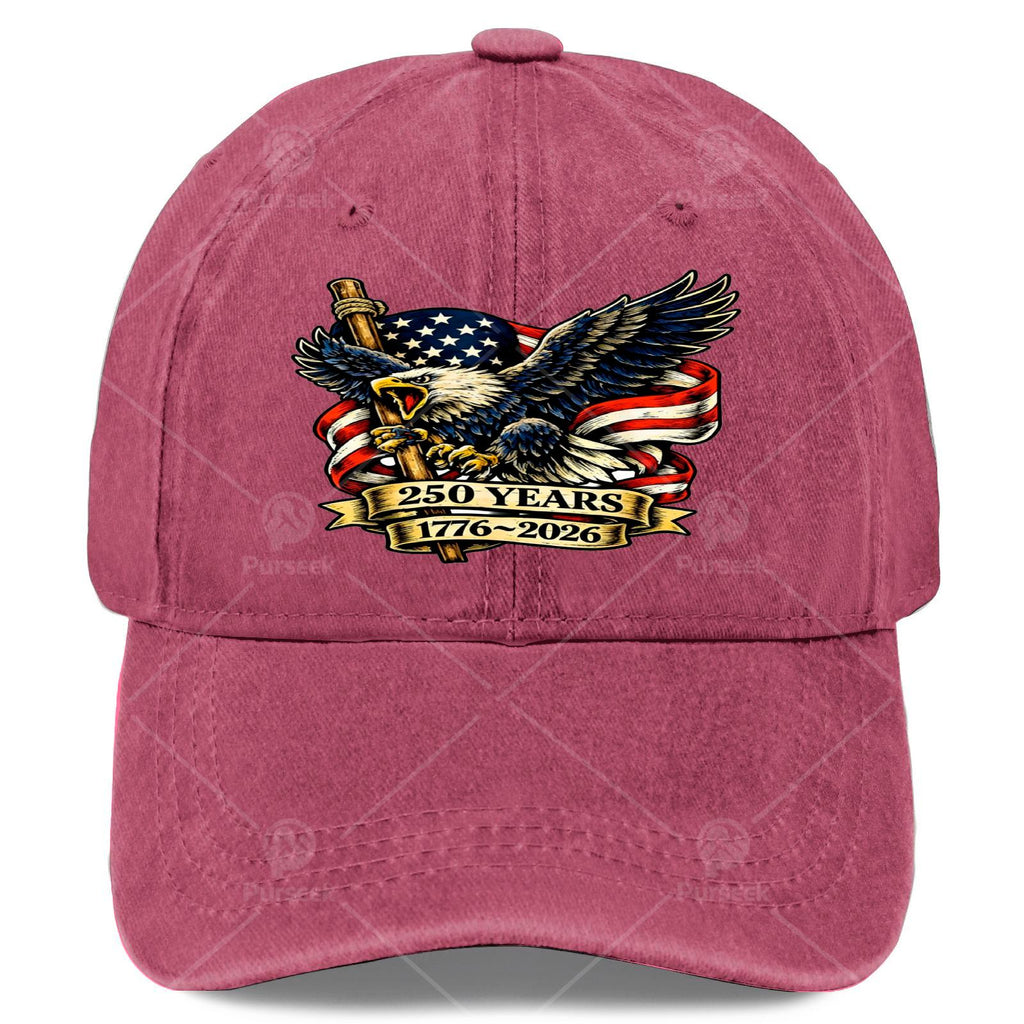 Vintage Patriotic Eagle and Flag 250 Years 17762026 Baseball Hat Unisex