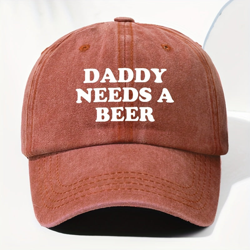 Men' & Women' "Dad Needs Beer" Print Vintage Washed Trucker Hat - Adjustable Lightweight Baseball Cap Suitable for All Seasons Outdoor Casual, Funny Humorous Gift for Dad, Beer Lovers, Daily Headwear (Black/Dark Gray)