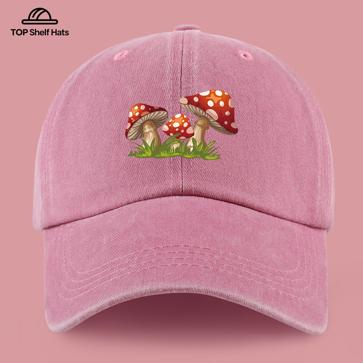 1pc Fun Cartoon Mushroom Print Baseball Cap | Lightweight, Comfortable, Breathable, Adjustable Fit, Ideal for Valentine'S Day Gift, Suitable for Beach Holidays, Casual Wear, Outdoor Activities, Fishing, And More