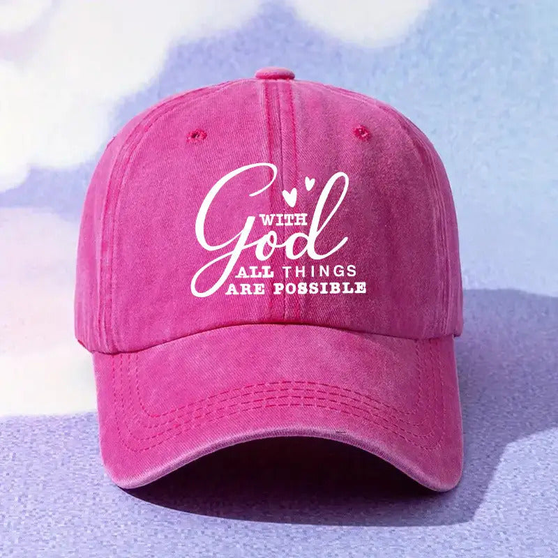 Y2g Retro Unisex Adjustable Baseball Cap with "Everything Is Possible" Print - Breathable Buckle Closure, Y2gVintage, Machine Washable Suitable for Men & Women, Casual & Sportswear Accessory