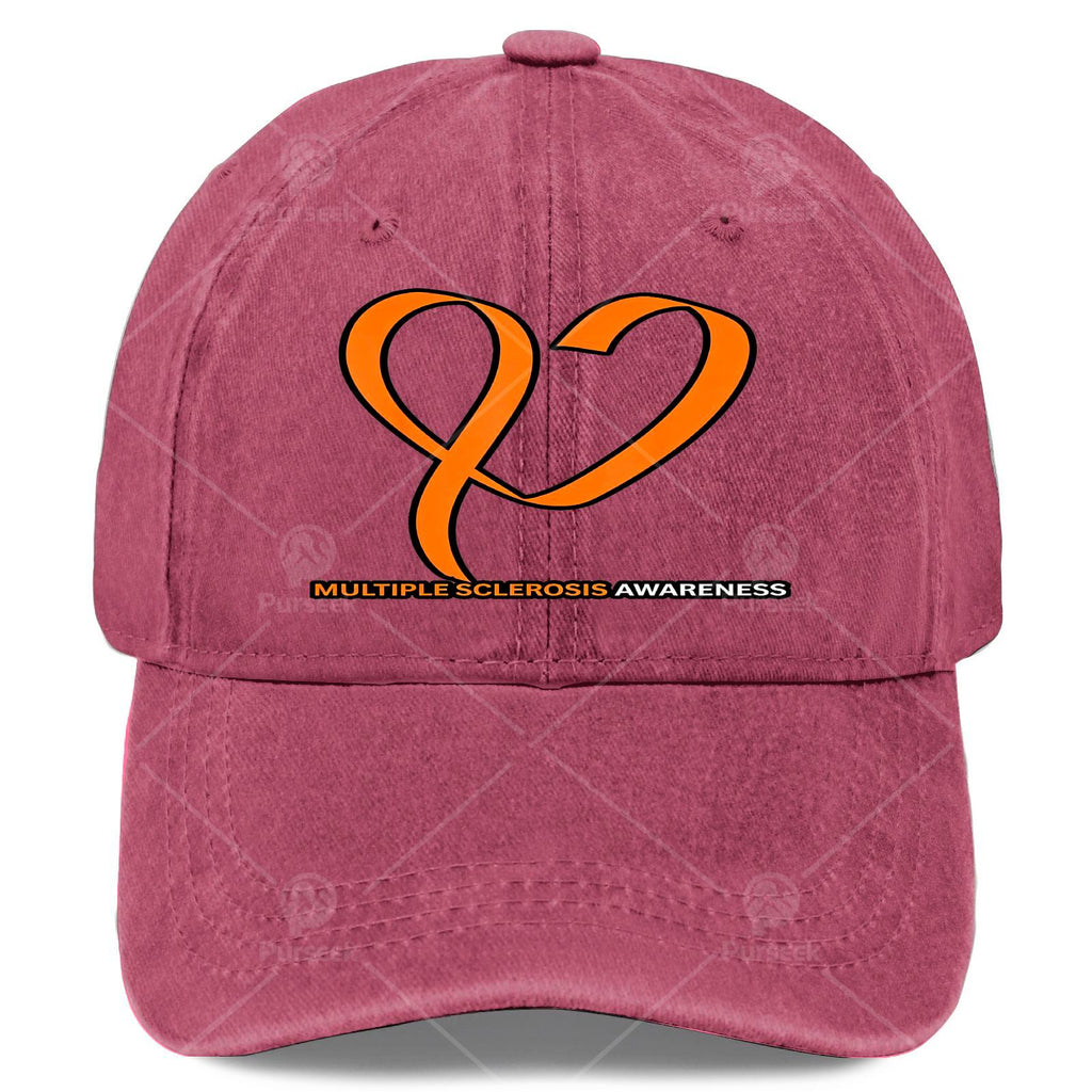 In March We Wear Orange Multiple Sclerosis Awareness MS Baseball Hat Unisex Low