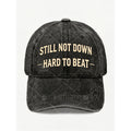 Still Not Down Hard to Beat Motivational for Men & Women - Vintage Streetwear Hat with Full-Print Quote, Machine Washable, Adjustable Pull String Closure, Suitable for Gym,, Casual Wear - Gift for Athletes & Students