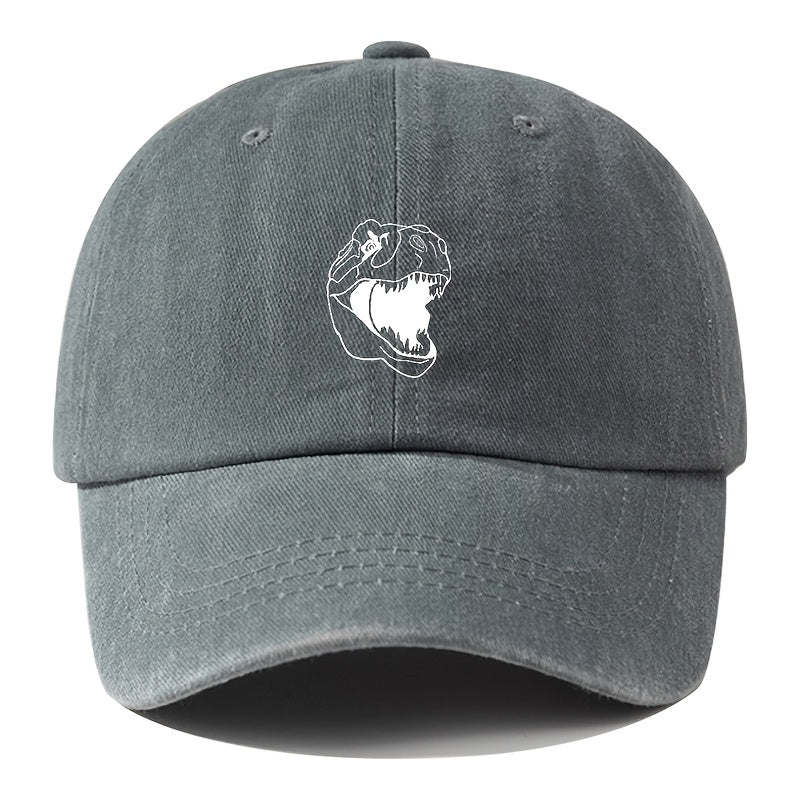 A Printed Washed Vintage Unisex Baseball Cap, Adjustable, in European and American Fashion, Featuring a Duckbill Style, Suitable for Outdoor Camping, Travel, Parties, Hip-hop, and Curved-brim Designs, Making It a Trendy Baseball Cap