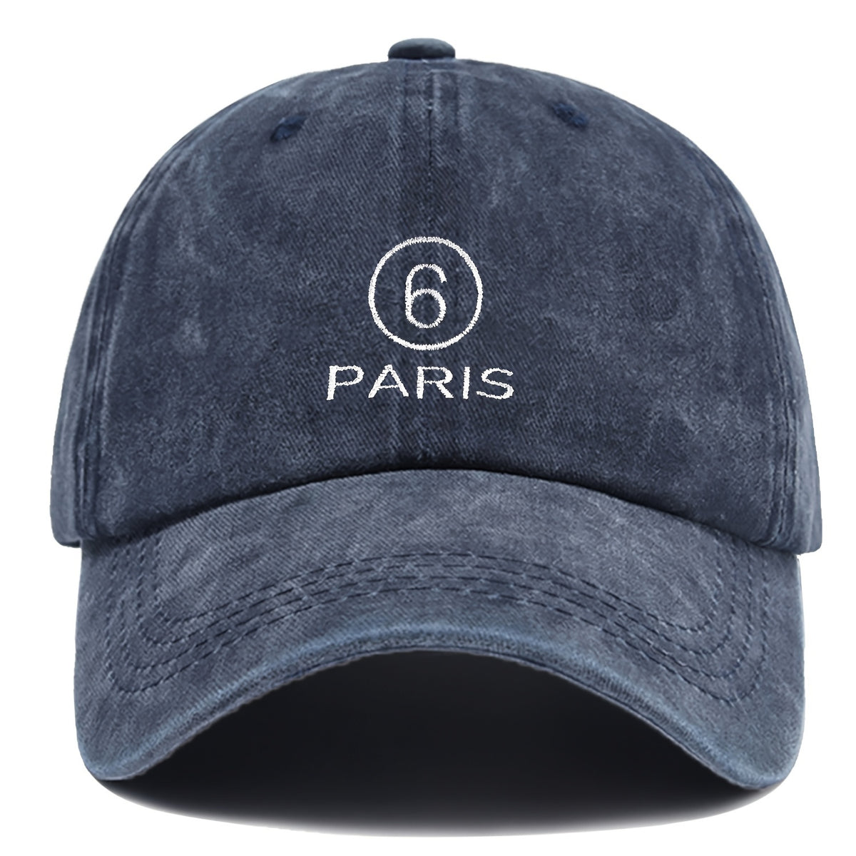MM Style "Paris" Number ⑦ Baseball Cap Solid Color Easy Paris Embroidery Number 6 Fashion Curved Brim Hat Universal for All Seasons Men And Women Adjustable Size Comfortable And Breathable