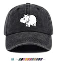 1pc Cartoon Hippopotamus Black And White Line Print Baseball Cap, Comfortable Breathable Duckbill Hat, Fashionable Cute Easy Unisex Adjustable Casual Daily Outing Hat, Vacation Hat, Bestie Couple Matching Hat, Suitable for Shopping, Picnic, Walking