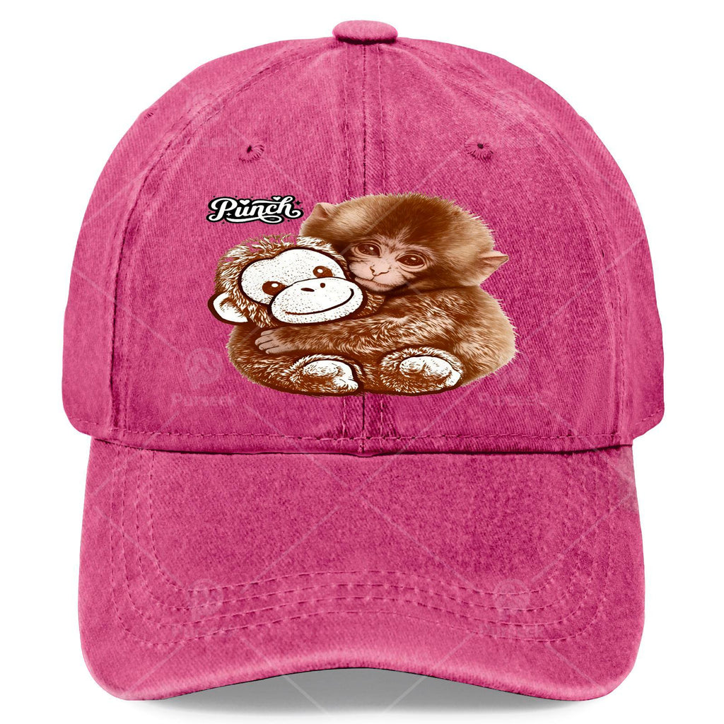 Stay Strong with This Stylish Monkey Wearing a Plush Orangutan Baseball Cap, Suitable for Everyone