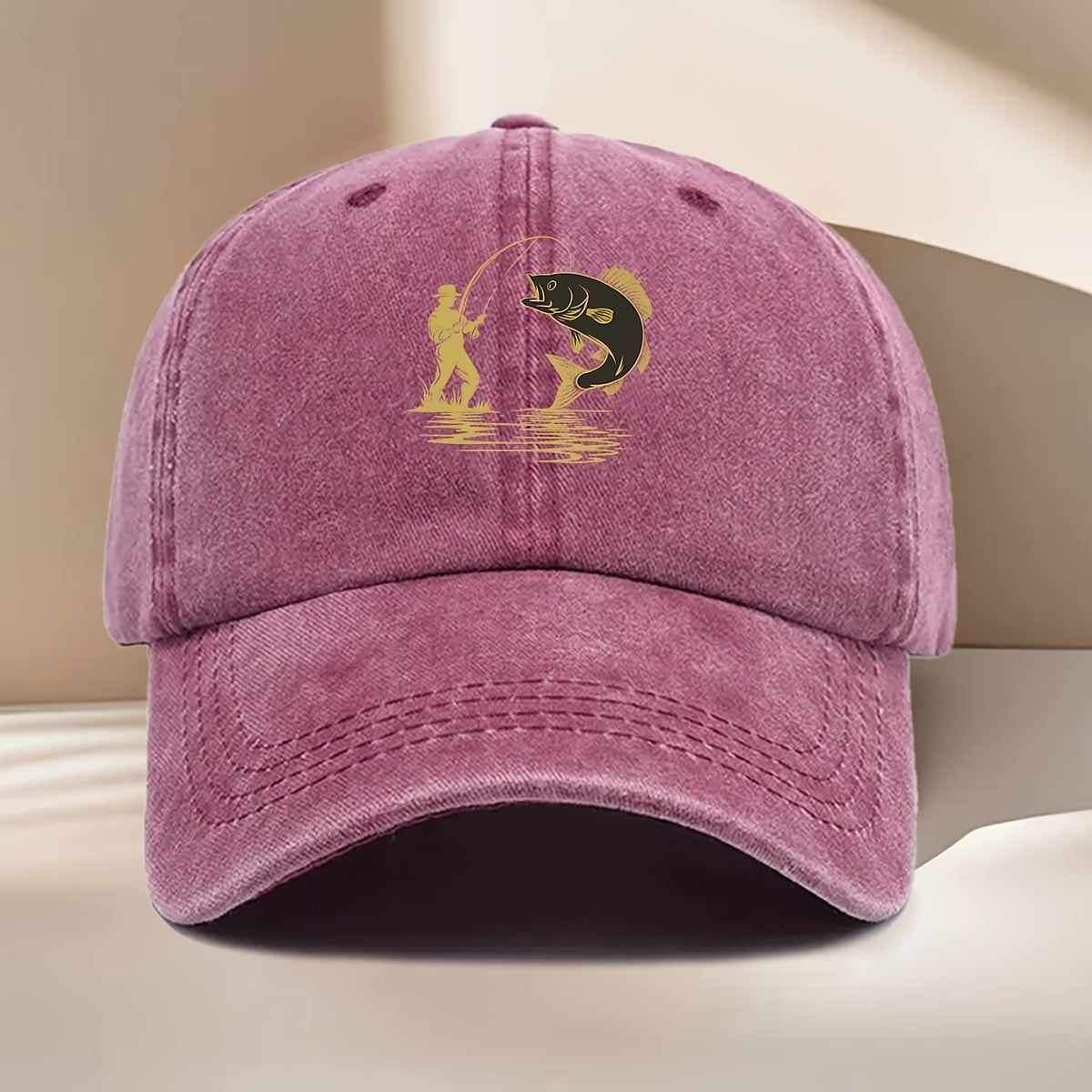 Fishing-Themed Baseball Cap with Curved Brim & Suitable for All- Wear - Sporty Outdoor Hat for Fishing Trips, Daily Use, Parties - Print, Comfortable for Casual and Formal Occasions (No Revision Request)