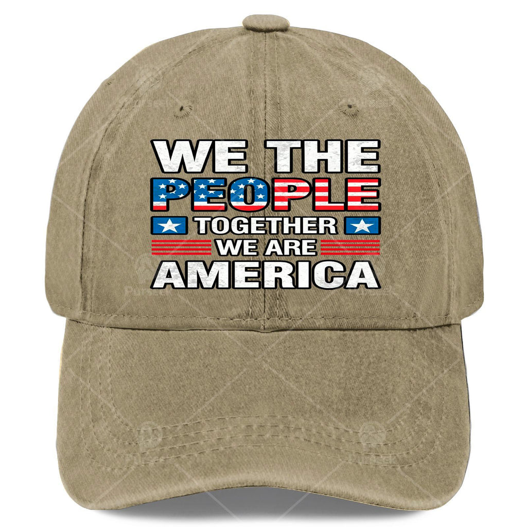 Together We Are America US Flag Vintage Baseball Hat Unisex Vintage Washed