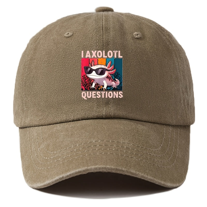 A Unisex Men's Baseball Cap with Cartoon Print, Adjustable, Fashionable, and Versatile. Suitable for Outdoor Activities Such as Camping, Hiking, and Fishing