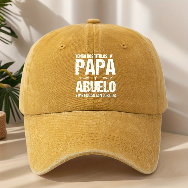 Unisex Baseball Cap with Adjustable Duckbill - Breathable All-Season Outdoor Hat, 21.65-24.41inch Headband, //Navy, Lightweight & Comfortable for Men & Women, Casual Sports Travel Hat, Spanish Text Design
