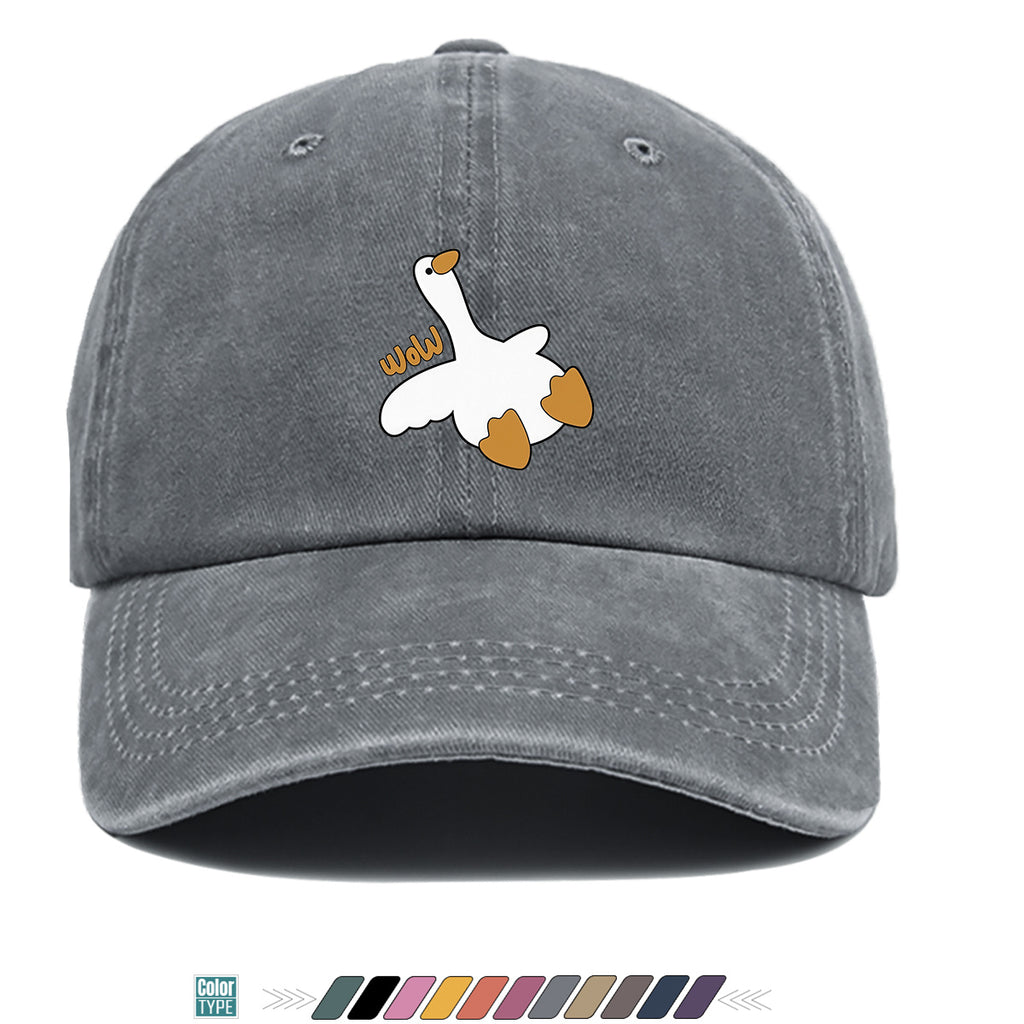 1pc Adorable White Goose Print Baseball Cap Suitable for Men & Women, Breathable Adjustable Snapback Hat with Goose, Unisex Casual Cap for Daily Wear, Picnic, Camping, Amusement Parks - Fun Gift for Goose Lovers, Birthday Present