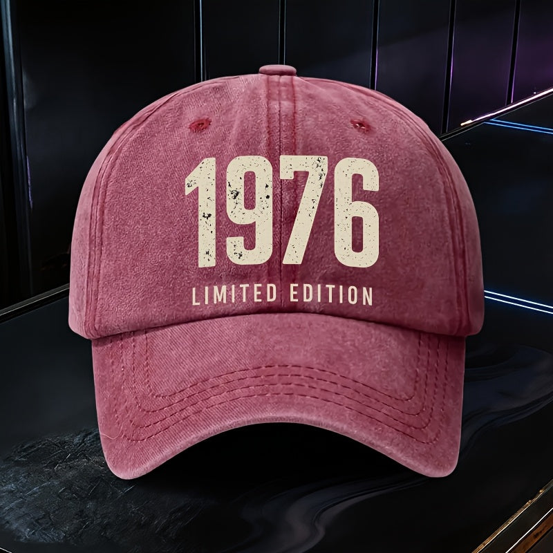 1pc, Adjustable Baseball Cap with "1976 Lid Edition Retro Style", Polyester Fiber Lightweight Printed Craft, Suitable for Outdoor Sports And Camping Enthusiasts, Trendy Couple Hat, Golf Cap, Trucker Cap, Fashionable Baseball Cap, Suitable for Youth