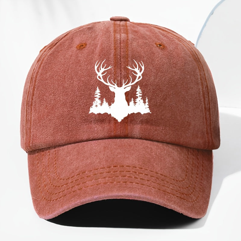 Unisex Animal Print Washed Vintage Baseball Cap, Fashionable Sun Outdoor Hat for Men and Women, Adjustable Trucker Hat Suitable for All Seasons and Daily Wear