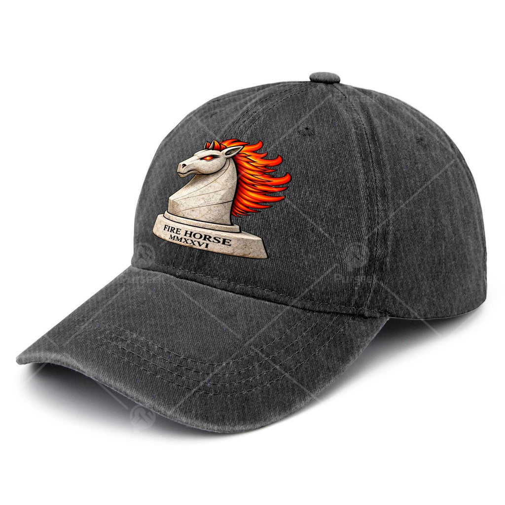 2026 Year of the Fire Horse Lunar New Year - Retro Chinese Zodiac Symbol Full-Body Fire Horse Print, Unisex for &, for Events, Christmas, 4th - Lightweight Round Top Hat