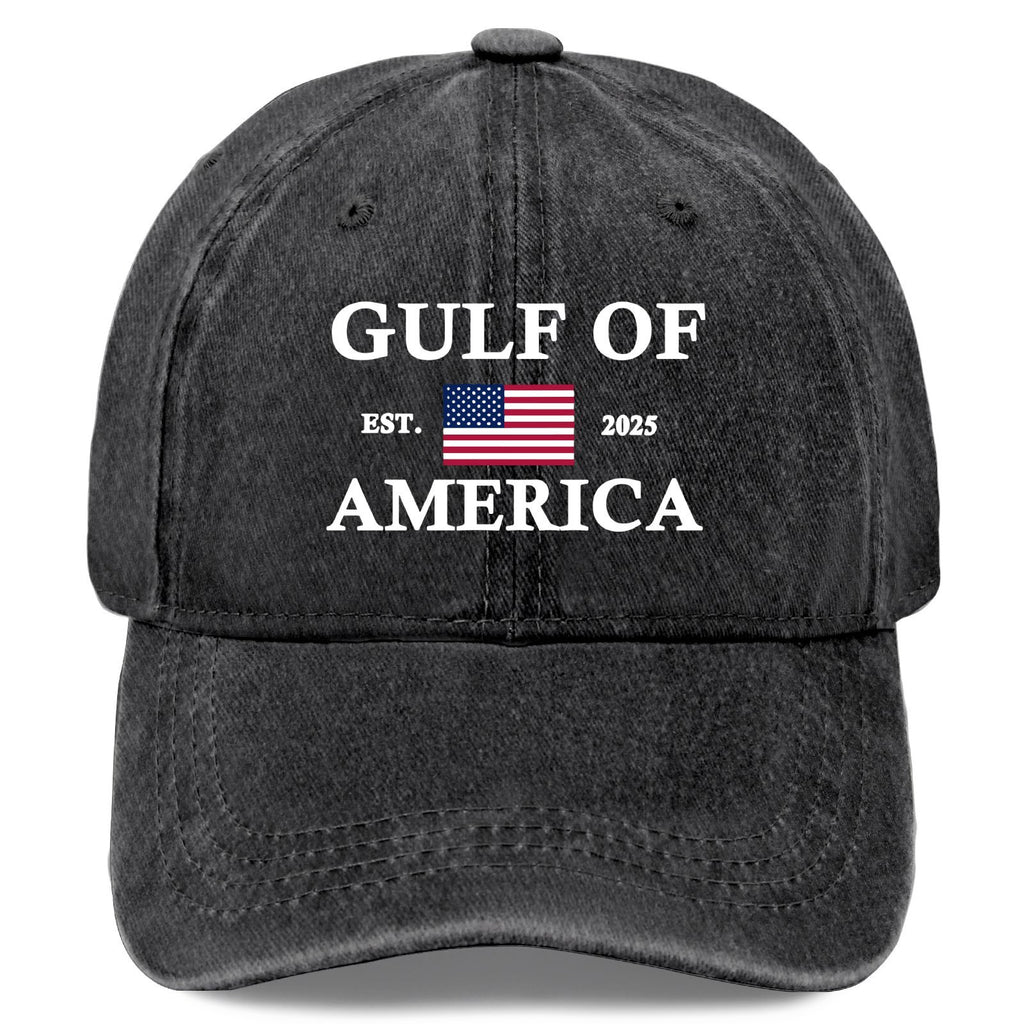 Men's Vintage Washed Baseball Cap with "Bay Area Established 2025" & American Flag Design - Adjustable Dad Hat, Buckle Closure, Machine Washable Suitable for Bay Area Pride, Casual Wear, Themed Events, Retro Headwear