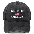 Men's Vintage Washed Baseball Cap with "Bay Area Established 2025" & American Flag Design - Adjustable Dad Hat, Buckle Closure, Machine Washable Suitable for Bay Area Pride, Casual Wear, Themed Events, Retro Headwear