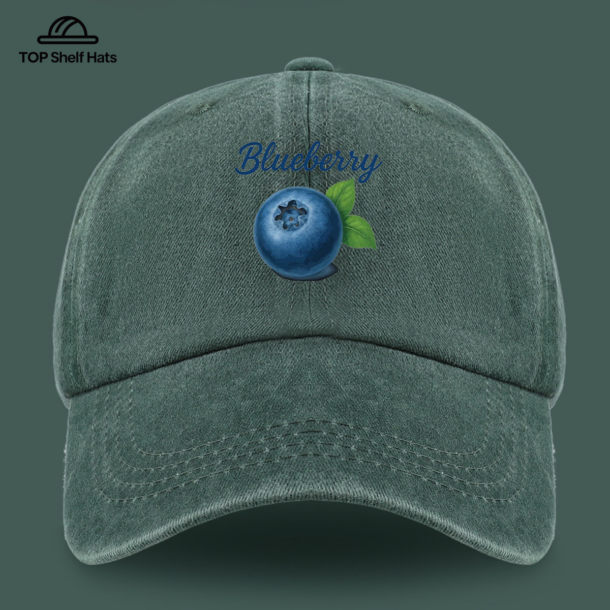1pc Blueberry-Themed Realistic Fruit Print Baseball Cap, Comfortable And Breathable Sun Hat, Fashionable Easy And Aesthetic Unisex Baseball Cap, Adjustable Size, Trucker Cap, Beach Vacation Hat, Suitable for Outdoor Picnics, Camping, Shopping