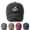 A Stylish And Versatile Unisex Baseball Cap with The Print 'I'M SEXY AND I MOW IT', Featuring a Classic Retro Washed Design, Perfect for Outdoor Activities Like Vacations, Camping, And Casual Outings. It'S an Ideal Choice for Holiday Parties